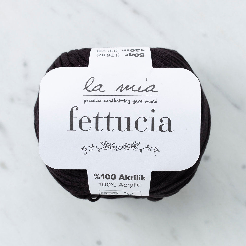 La Mia Fettucia 6'lı Paket Siyah El Örgü İpi - L006